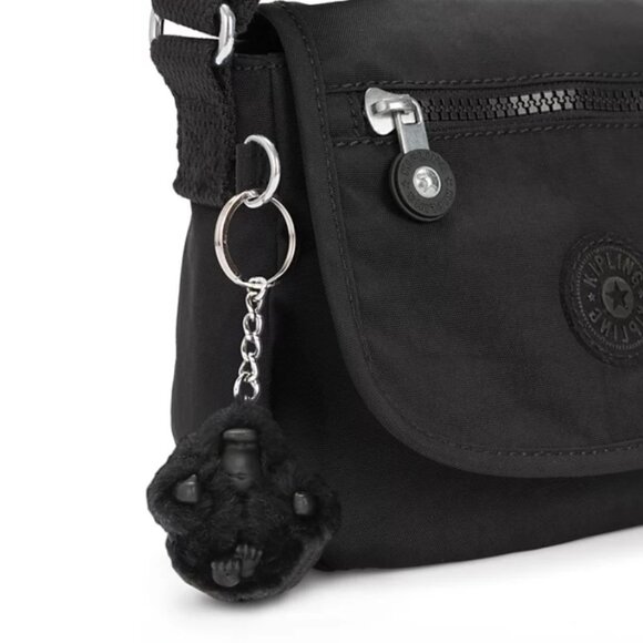Kipling Sabian Mini Crossbody Bag Black Noir Nylon Adjustable Strap Purse - Picture 5 of 5